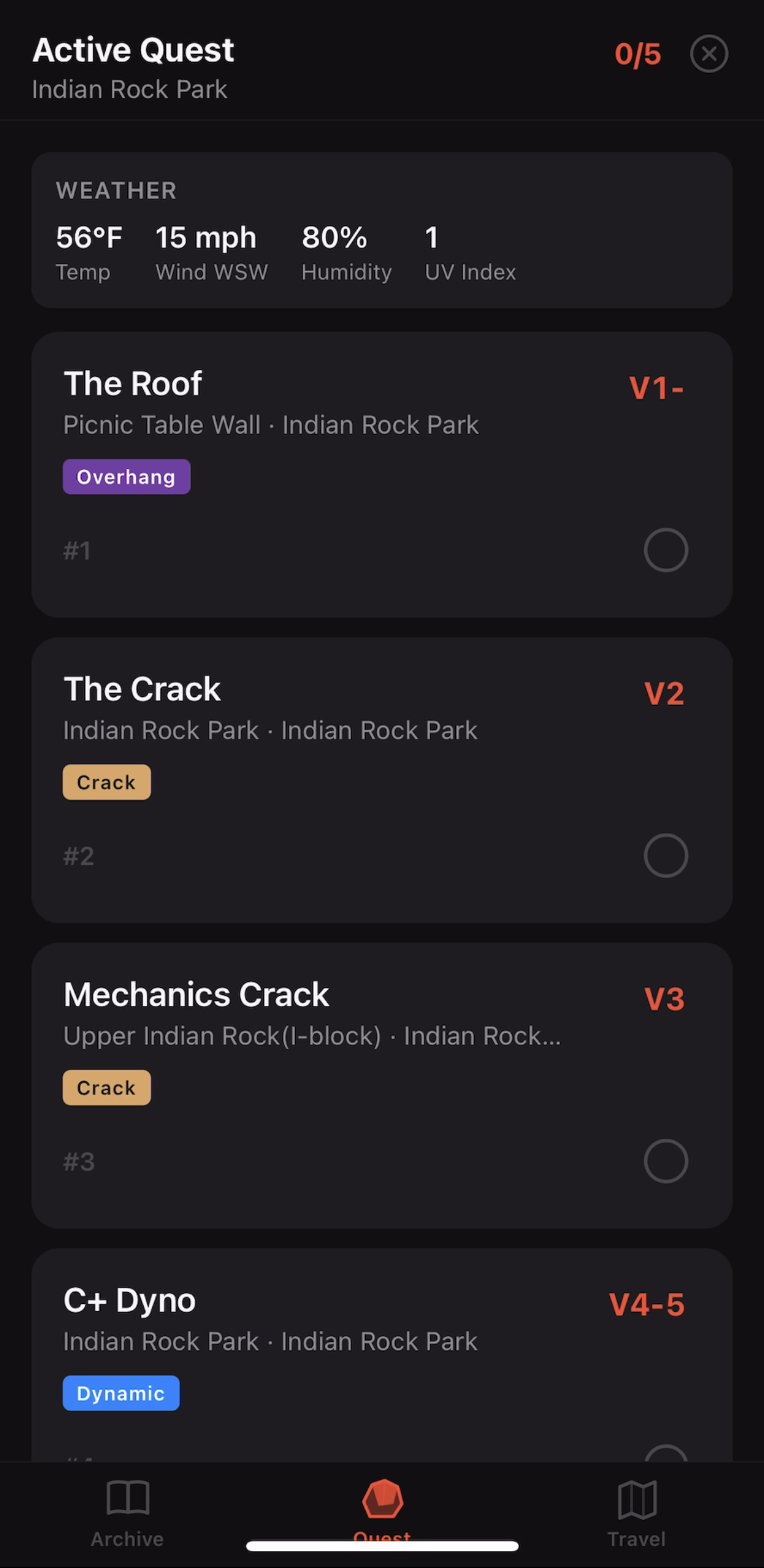 Quest Generation screen